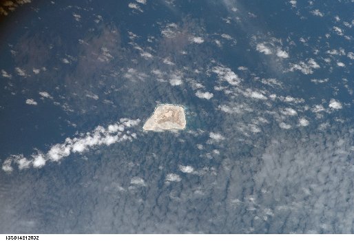 A satellite photograph of Jarvis Island taken on January 29th, 2007 by an astronaut