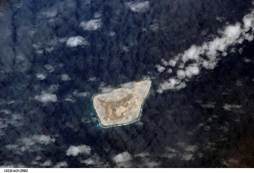A satellite photograph of Jarvis Island taken on January 29th, 2007 by an astronaut