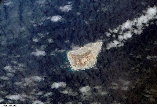 A satellite photograph of Jarvis Island taken on January 29th, 2007 by an astronaut