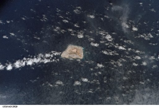 A satellite photograph of Jarvis Island taken on January 29th, 2007 by an astronaut