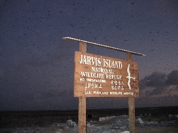 Jarvis Island No Tresspassing sign